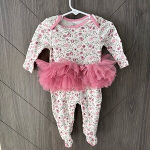 Floral Pink Tutu Kids One Piece